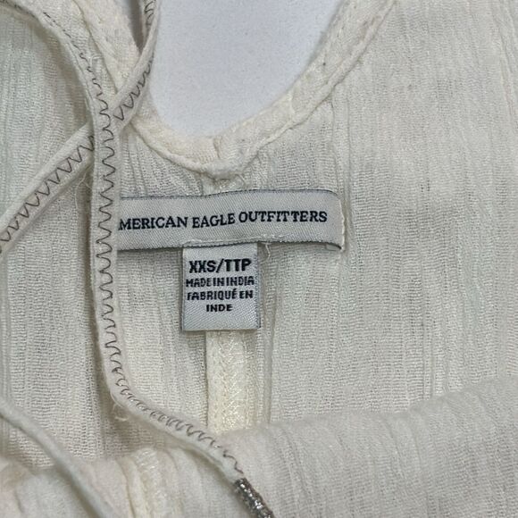 American Eagle Womens White Cream Lace Spaghetti Strap Sleeveless Romper XXS AEO - Picture 12 of 15